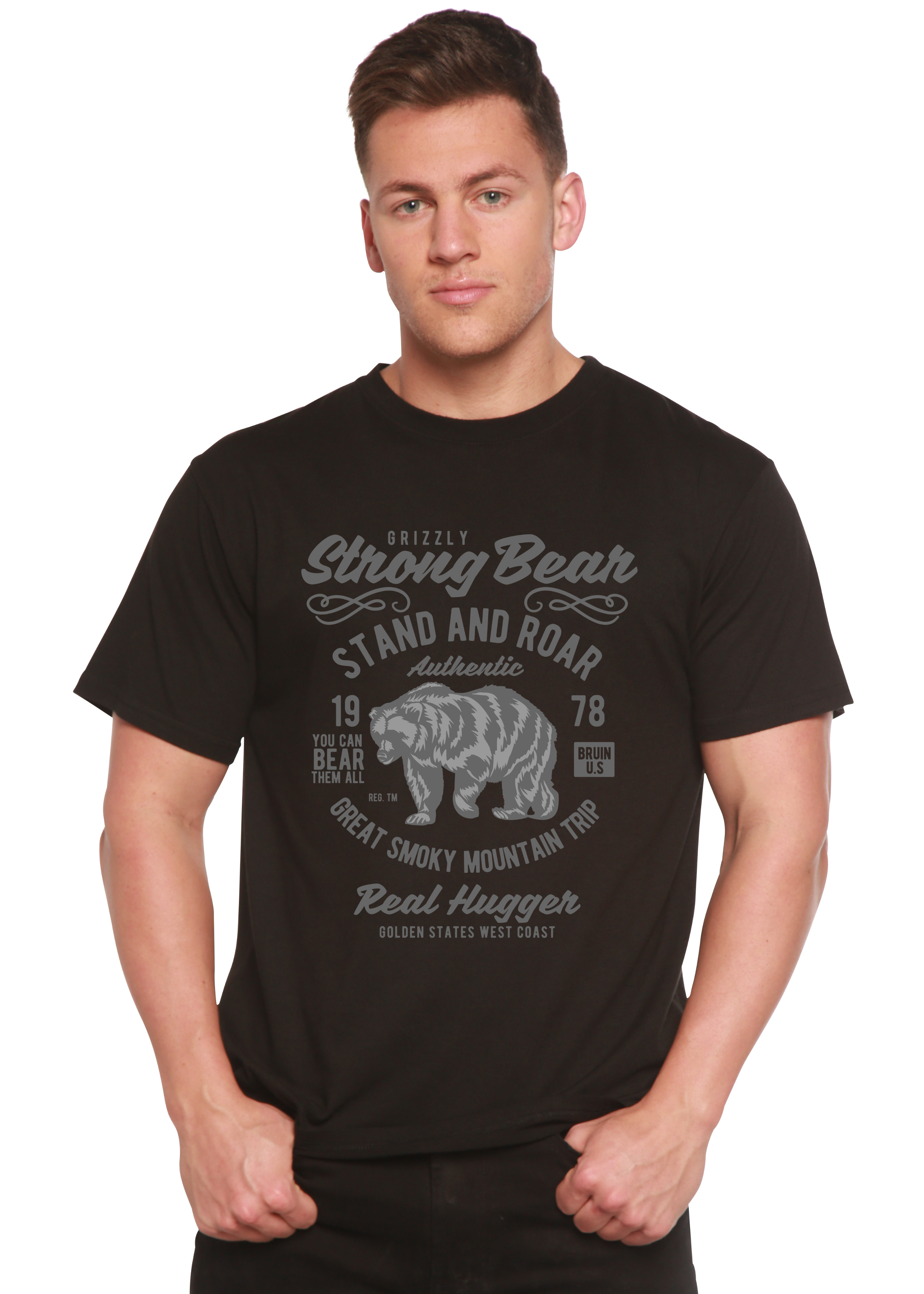 Spun Bamboo Strong Bear Spun Bamboo® Men's Bamboo Viscose/Organic Cotton Short Sleeve Graphic T-Shirt — lifestyle context
