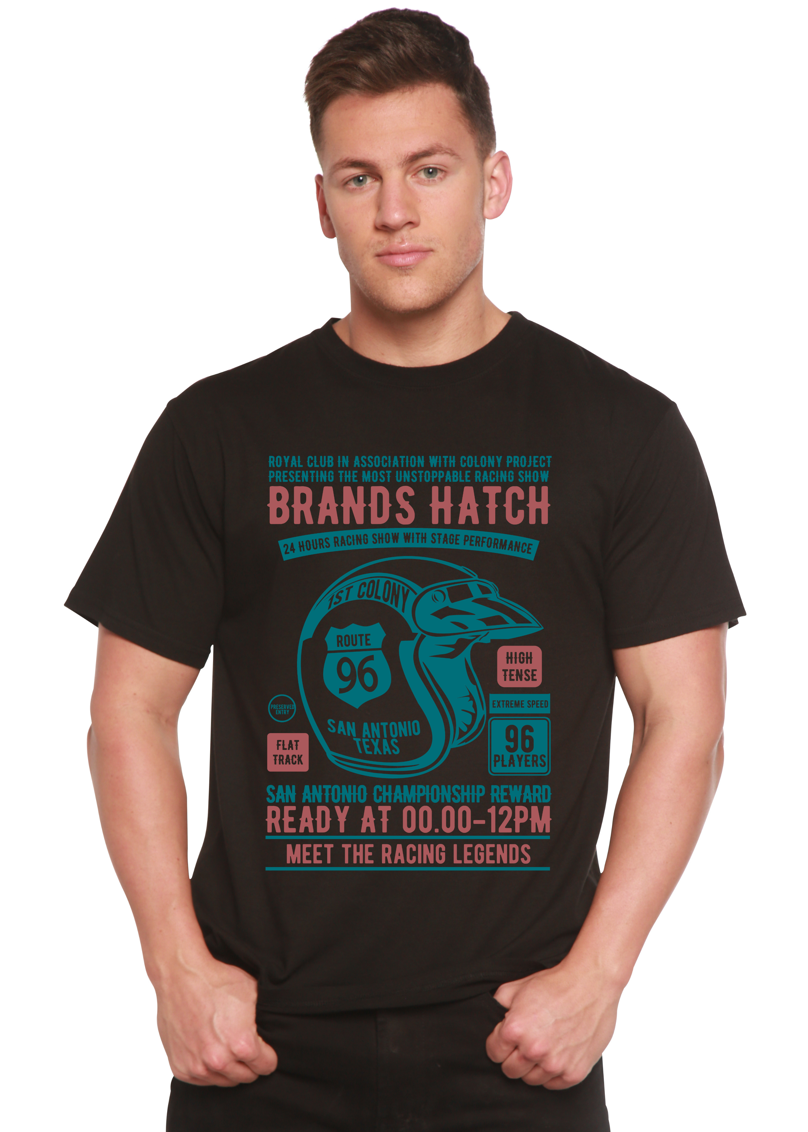 Spun Bamboo Brands Hatch Men's Bamboo Viscose/Organic Cotton Short Sleeve Graphic T-Shirt — lifestyle context