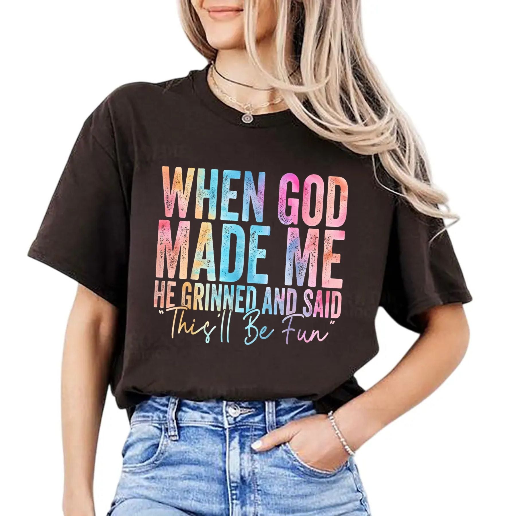 Pasimax "When God Made Me He Grinned" T-Shirt — back view