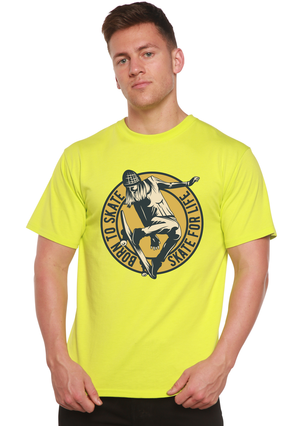 Spun Bamboo Skate For Life Men's Bamboo Viscose/Organic Cotton Short Sleeve Graphic T-Shirt — alternative angle