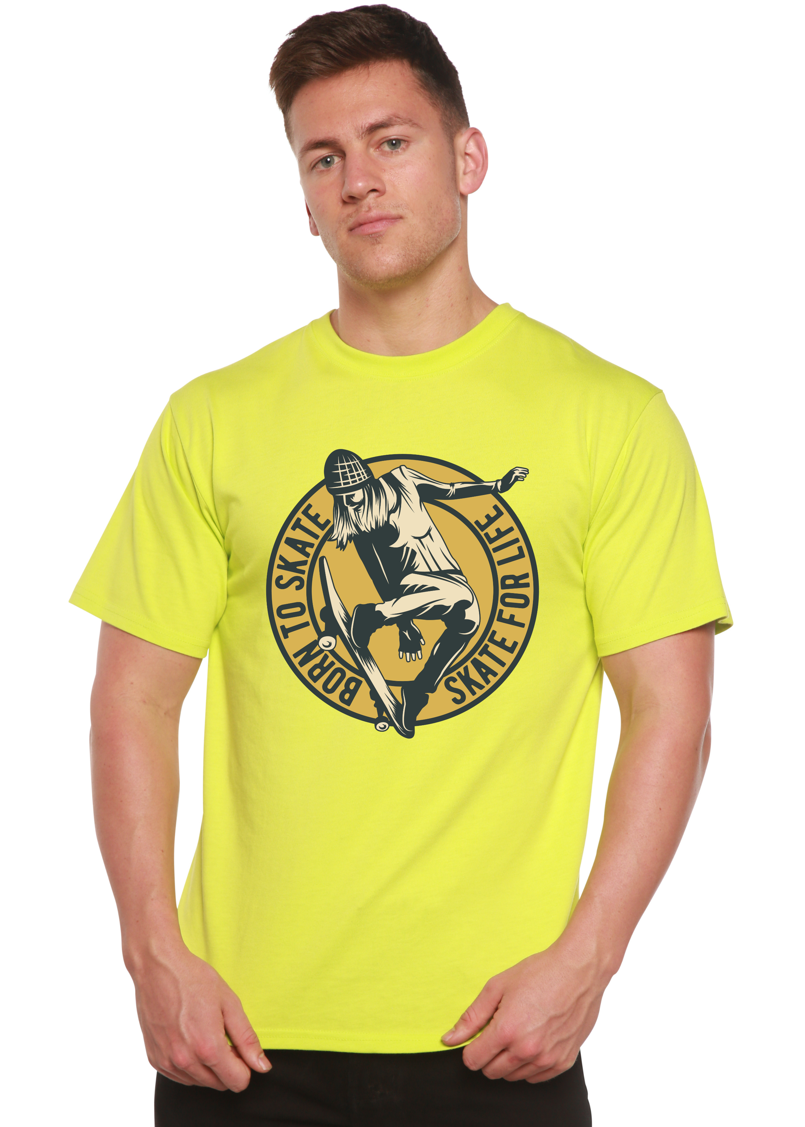 Spun Bamboo Skate For Life Men's Bamboo Viscose/Organic Cotton Short Sleeve Graphic T-Shirt — alternative angle