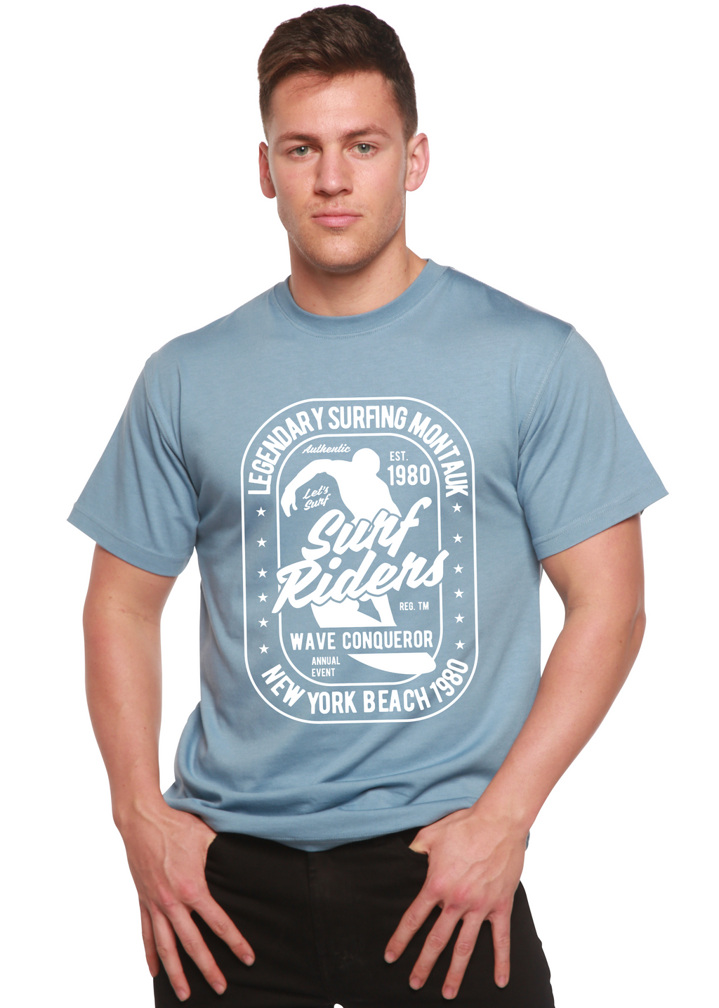 Spun Bamboo Surf Rider Spun Bamboo® Men's Bamboo Viscose/Organic Cotton Short Sleeve Graphic T-Shirt — alternative angle