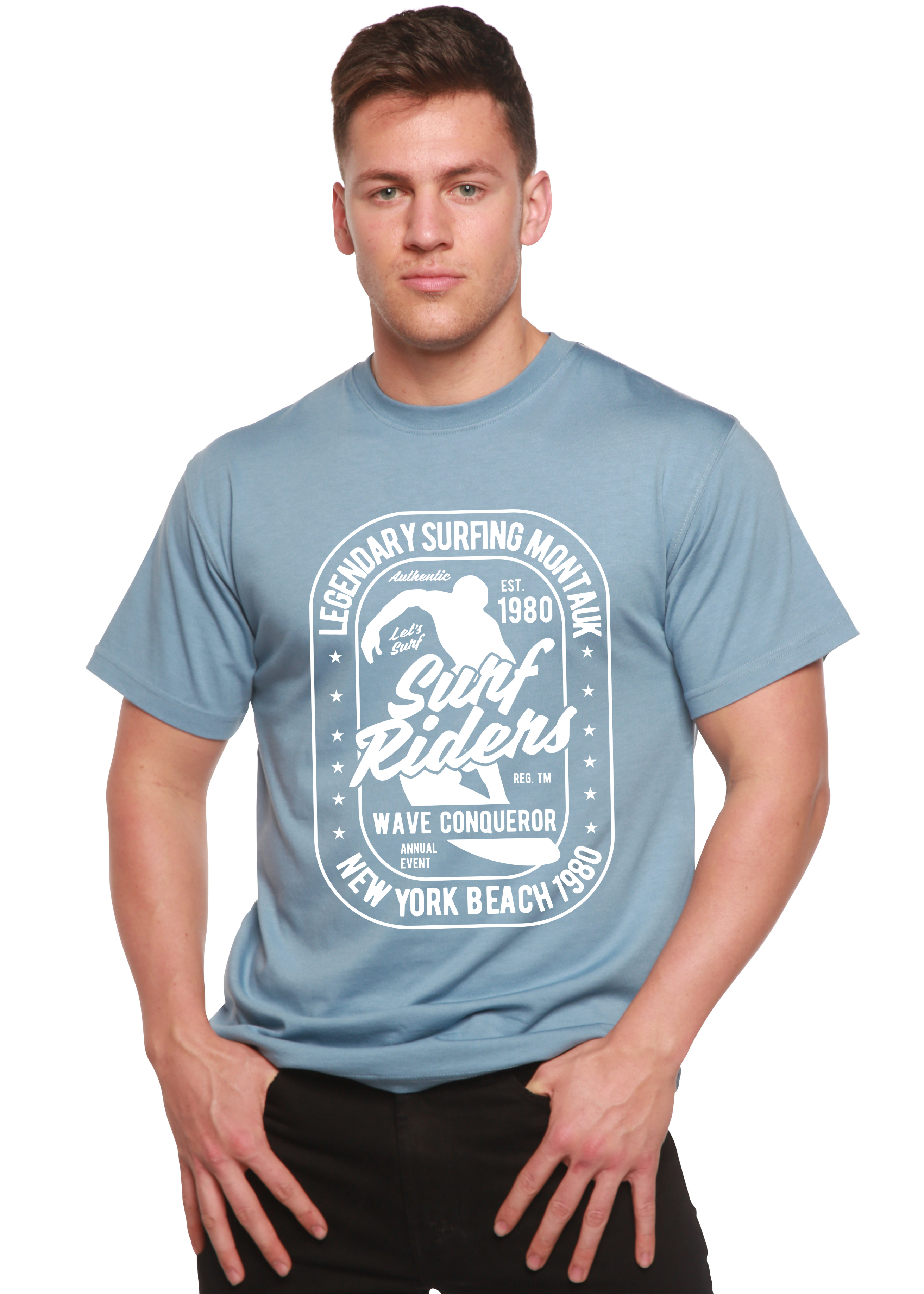 Spun Bamboo Surf Rider Spun Bamboo® Men's Bamboo Viscose/Organic Cotton Short Sleeve Graphic T-Shirt — alternative angle