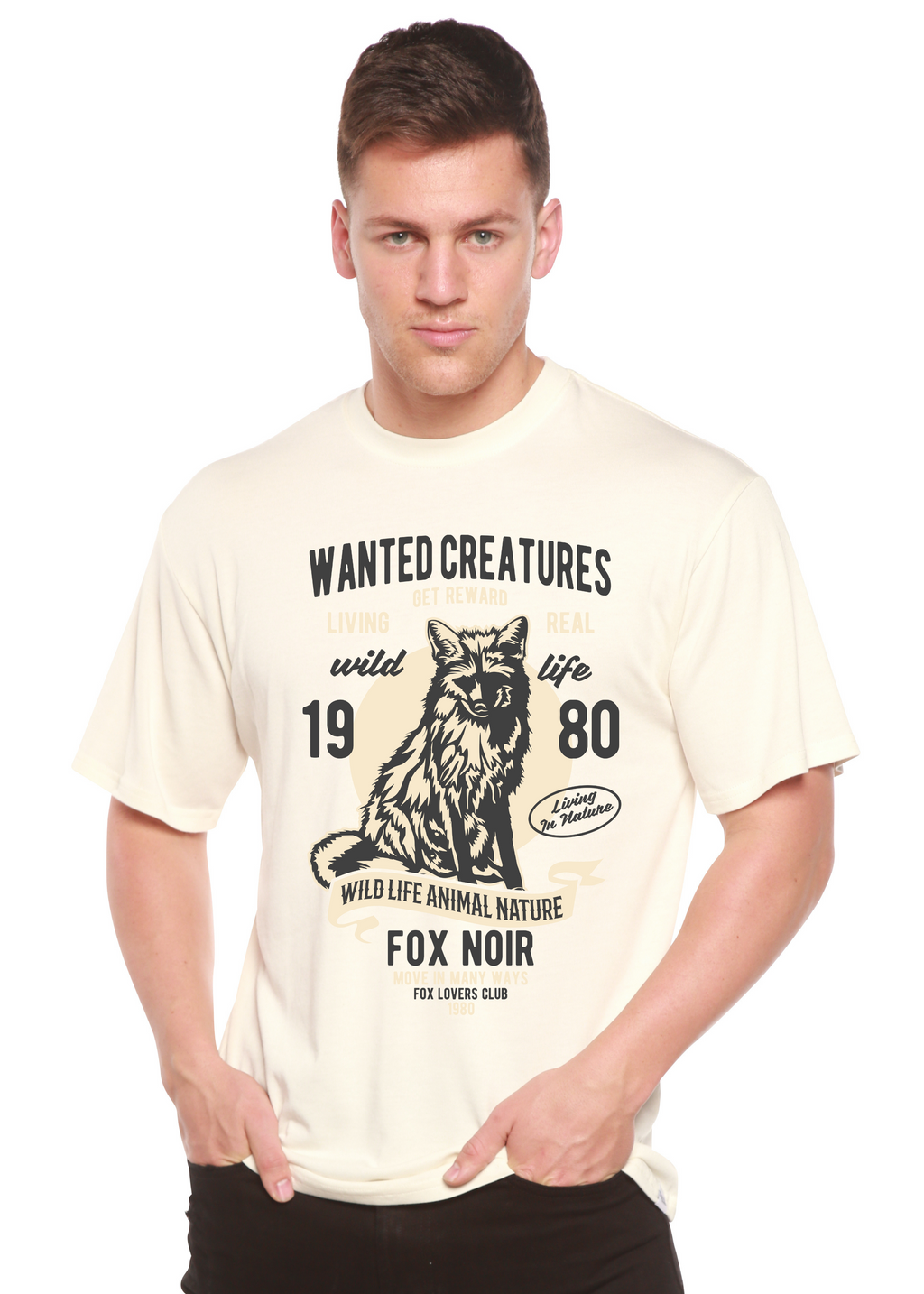 Spun Bamboo Wanted Creature Spun Bamboo® Men's Bamboo Viscose/Organic Cotton Short Sleeve Graphic T-Shirt — alternative angle