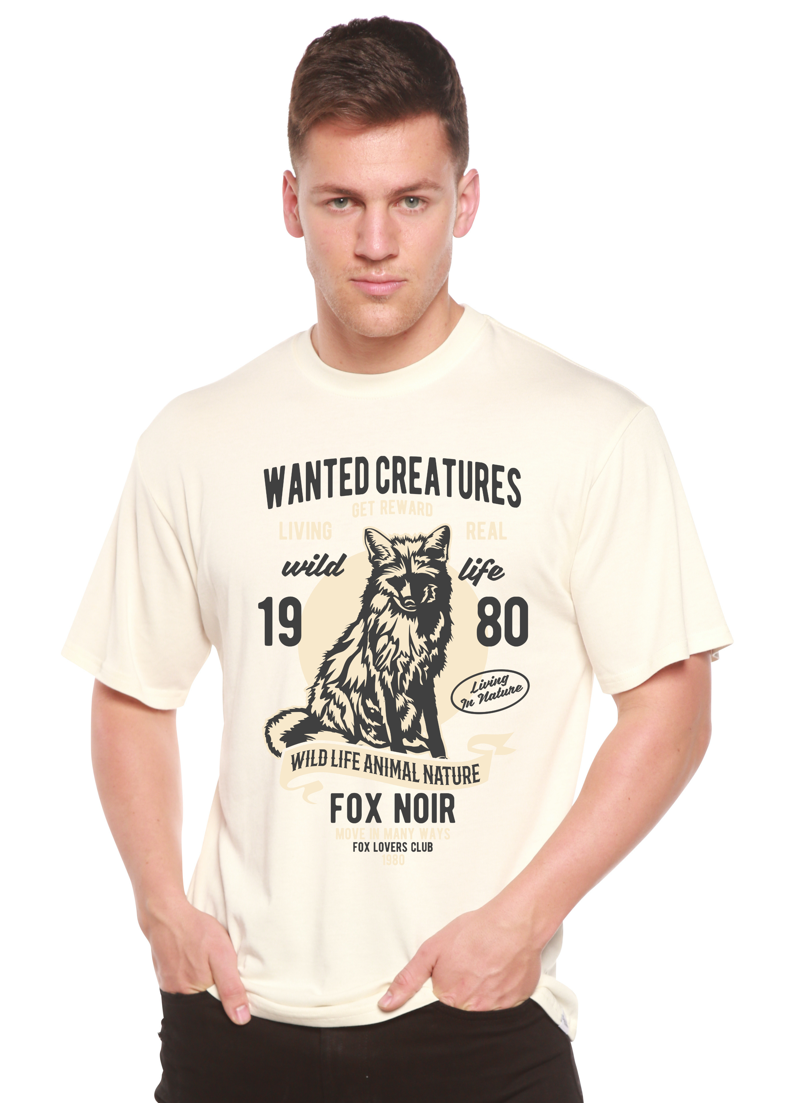Spun Bamboo Wanted Creature Spun Bamboo® Men's Bamboo Viscose/Organic Cotton Short Sleeve Graphic T-Shirt — alternative angle