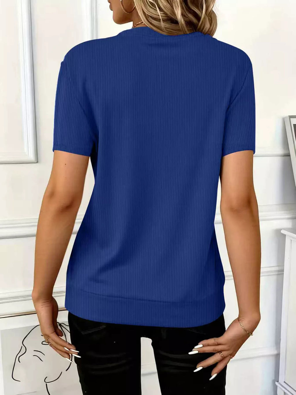 Half Zip Short Sleeve Top