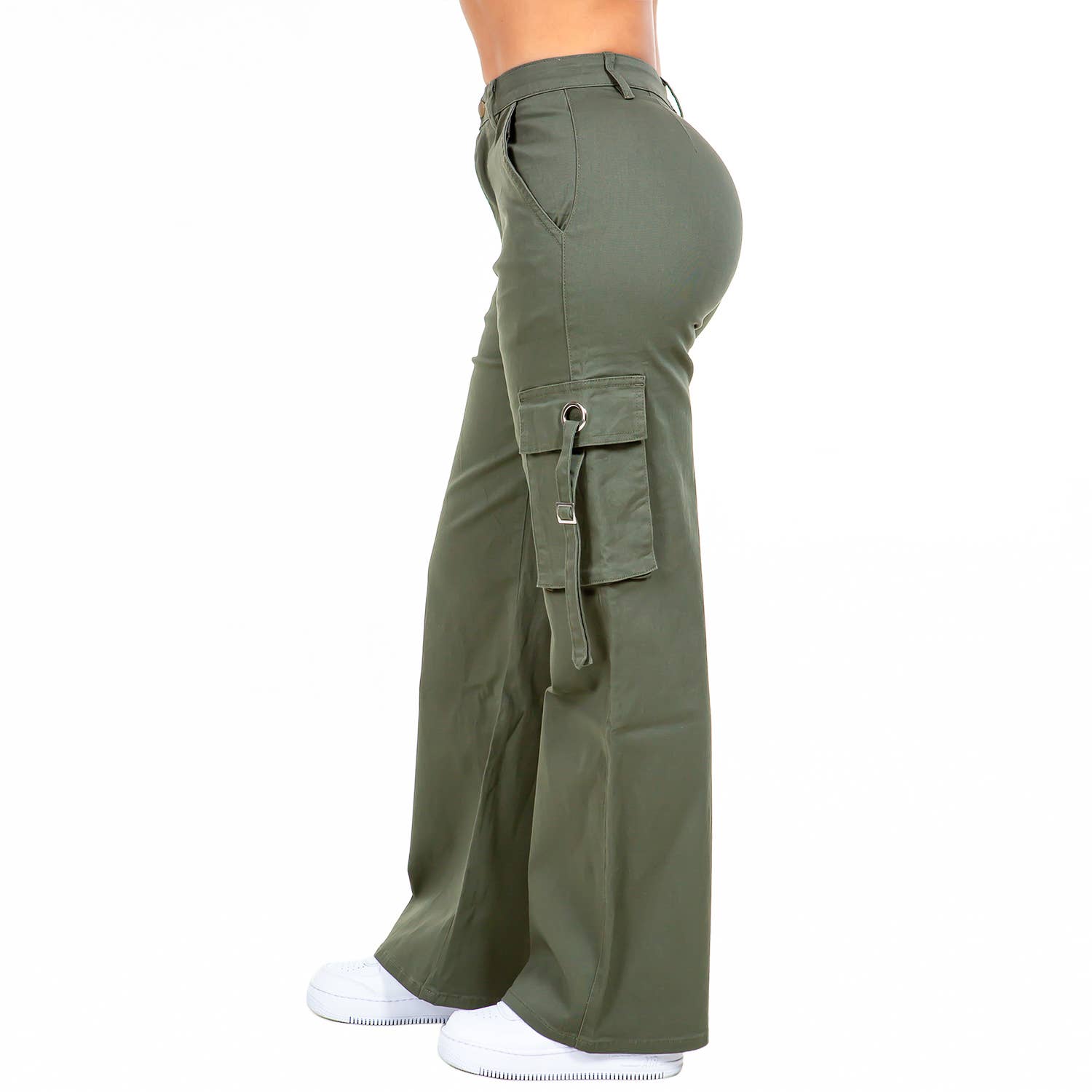 MWBW Apparel and More WIDE LEG CARGO POCKET PANTS-RJH20697 — side view