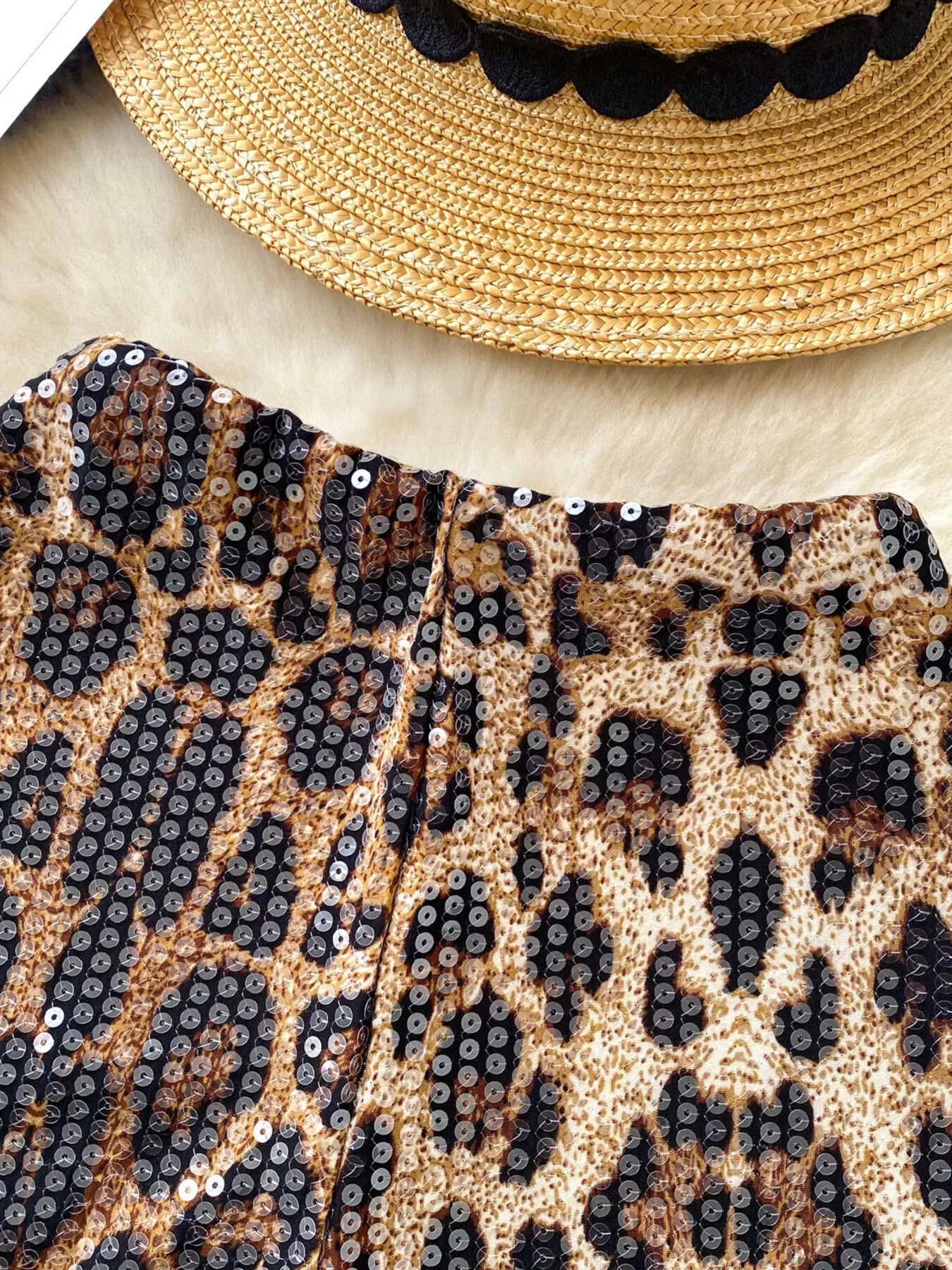Sequin Leopard Shorts