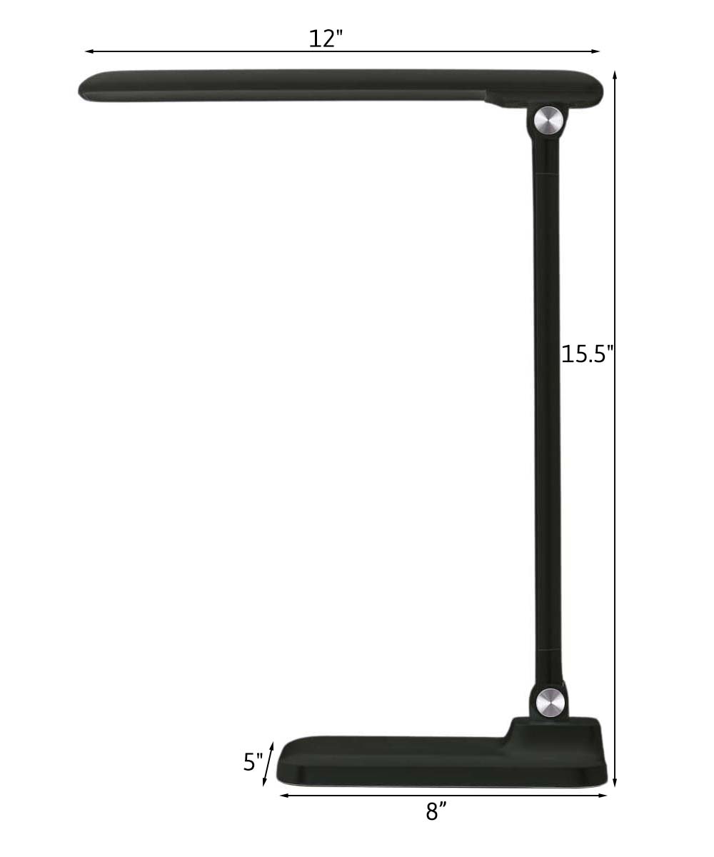 Brilli 15"H Bright-Clean Antimicrobial LED Desk Lamp Matte Black Finish with Wireless Charging – LampsUSA, view 4