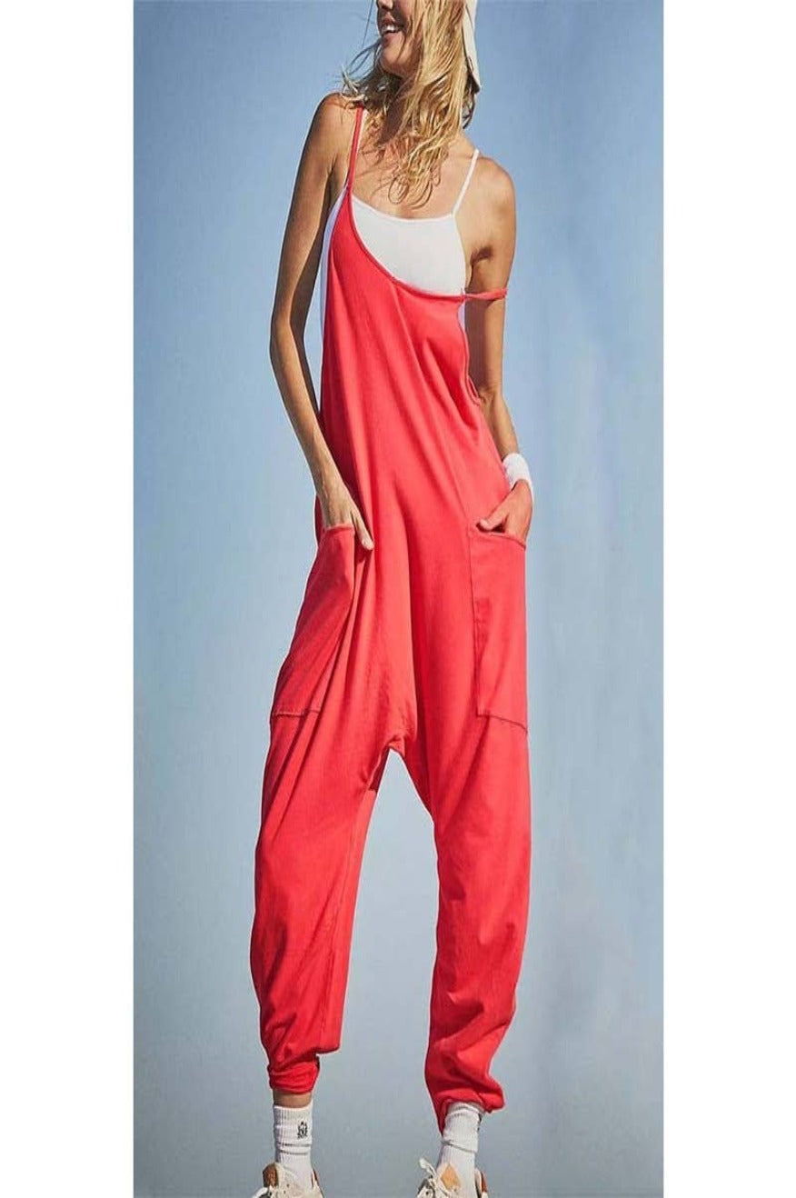 Pretty Little Patriot Pretty Little Patriot Feisty Orange jumpsuit overalls — Orange detail