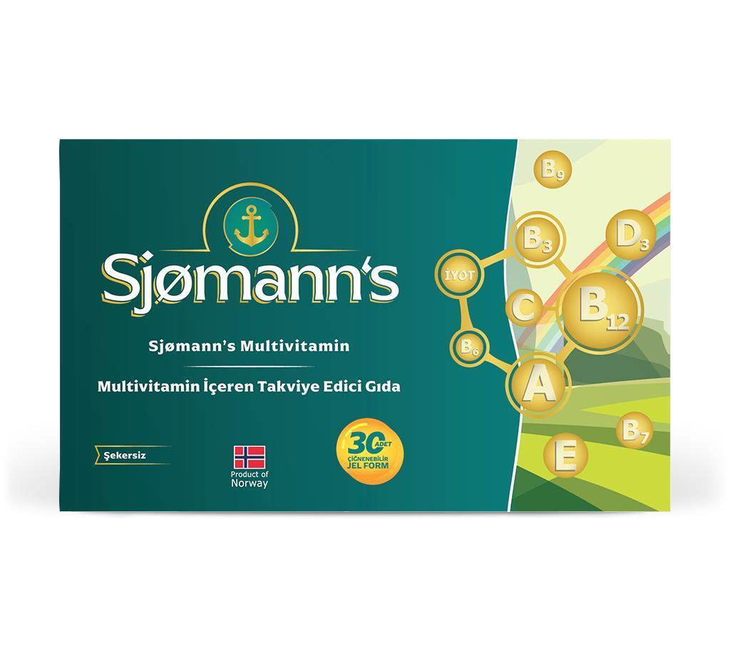 Sjomanns Multivitamin Supplement for Adults - 30 Soft Capsules for Overall Health and Wellness