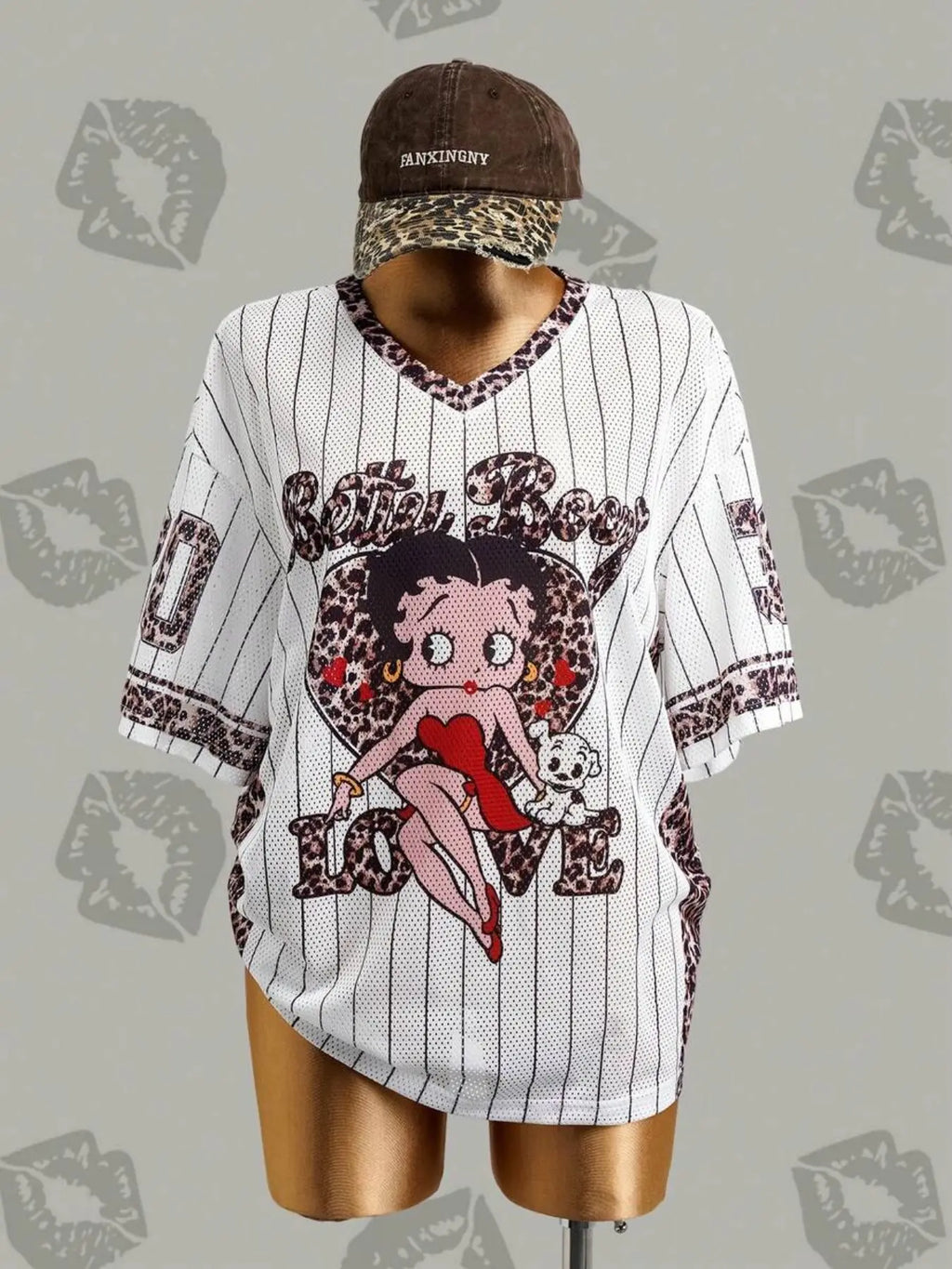 Hip-Hop Sporty Loose Mesh V-Neck Retro T-Shirt – Doll Drop Shoulder Short Sleeve Streetwear Tee