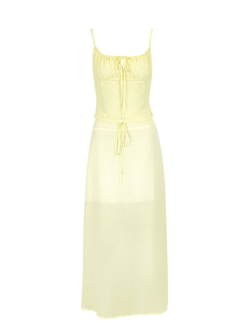 Smocked Tie Front Cami and Skirt Set