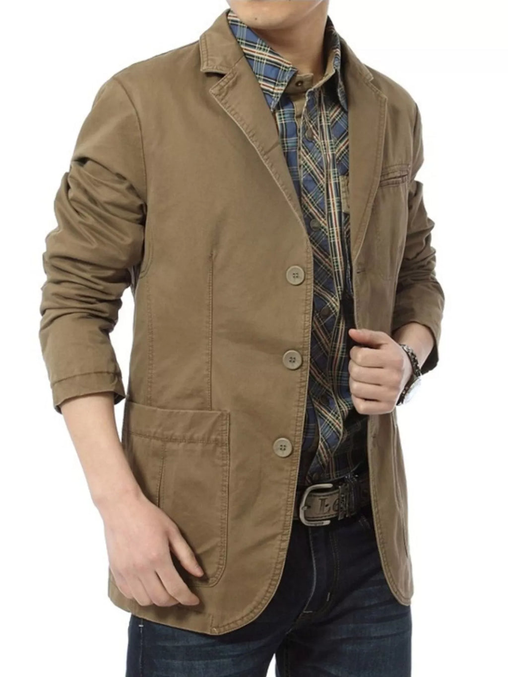 Men's Plus Size Casual Button Up Blazer