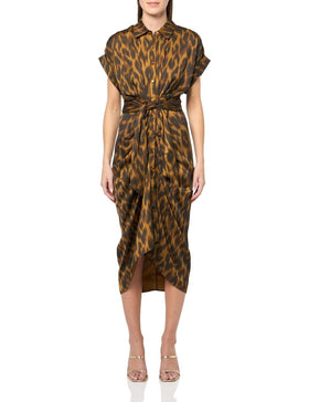 Steve Madden Satin Tori Shirtdress Toffee