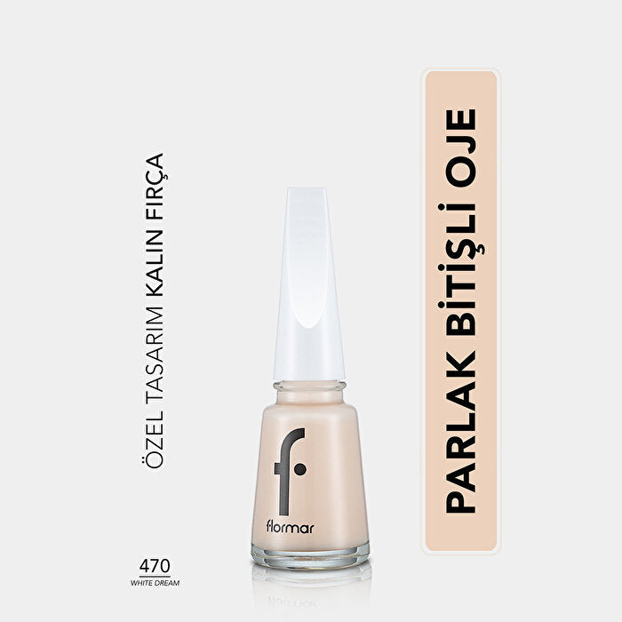 Flormar Nail Enamel White Dream 470 - Intense Pigmentation | Long-Lasting
