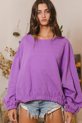Pretty Little Patriot Purple banded sweatshirt