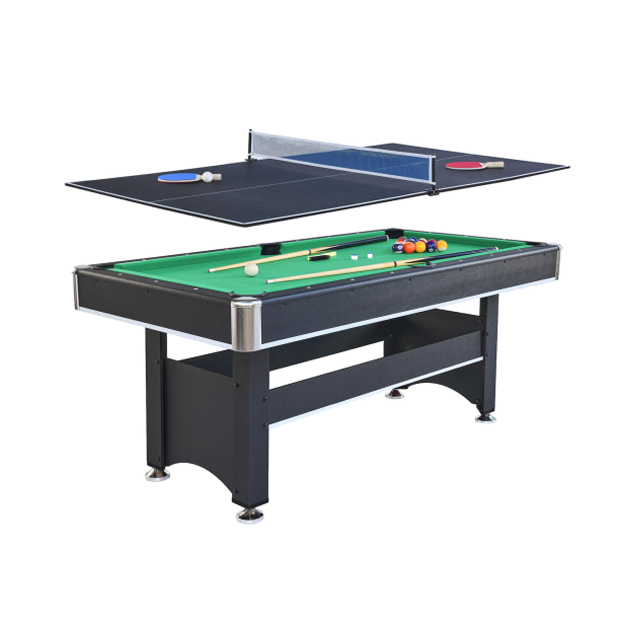 6FT Premium Wooden Multifunctional Pool Table With Table Tennis Top (SAK62741) – SAKSBY WHOLESALE, view 24
