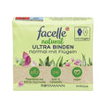 Facelle Natural Ultra Feminine Hygiene Pads with Wings: Breathable, Vegan, & Dermatologically Tested for Sensitive Skin - 14 Count