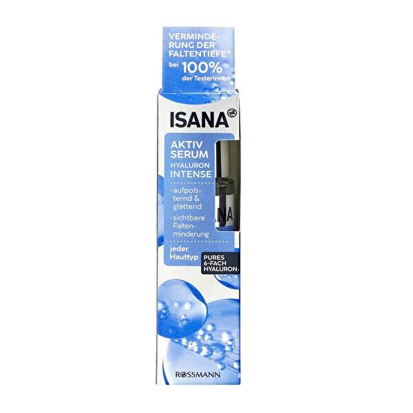 Isana Hyaluronic Acid Intense Facial Serum: Triple Action Hydration, Anti-Aging & Wrinkle Reduction - Vegan Skincare for Enhanced Skin Elasticity
