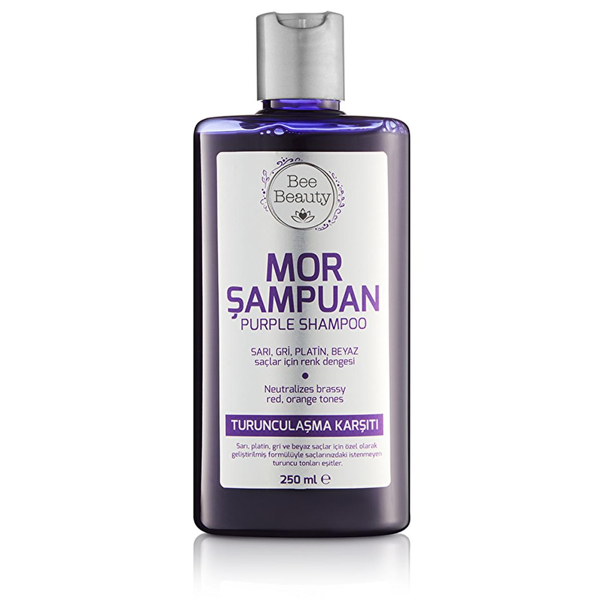 Bee Beauty Purple Shampoo 250ml - Anti-Brassiness, Color Protecting Shampoo for Blonde, Gray Hair Care
