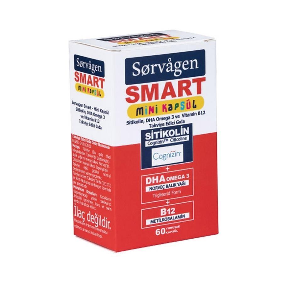 Sorvagen Dietary Supplement - 60 Mini Capsules with DHA Omega 3, Sitikolin, and Vitamin B12