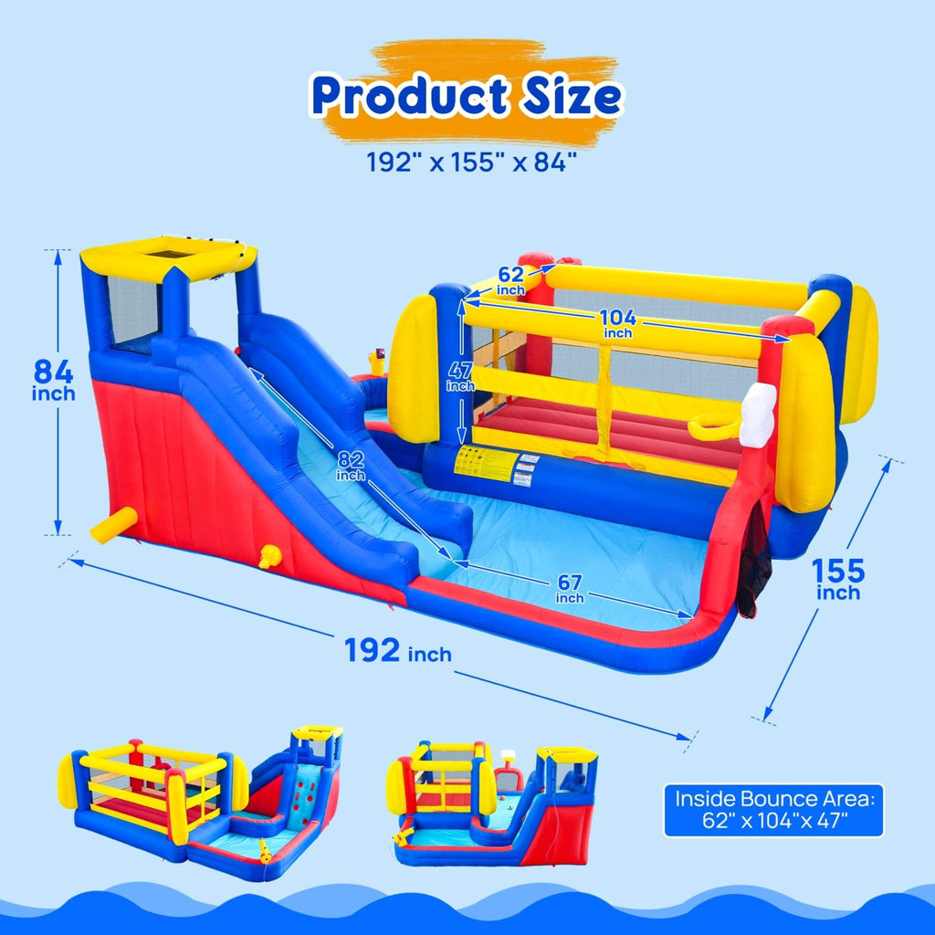 7-in-1 Inflatable Water Park with Slide, Pool, And Bounce House (SAK74216) – SAKSBY WHOLESALE, view 8