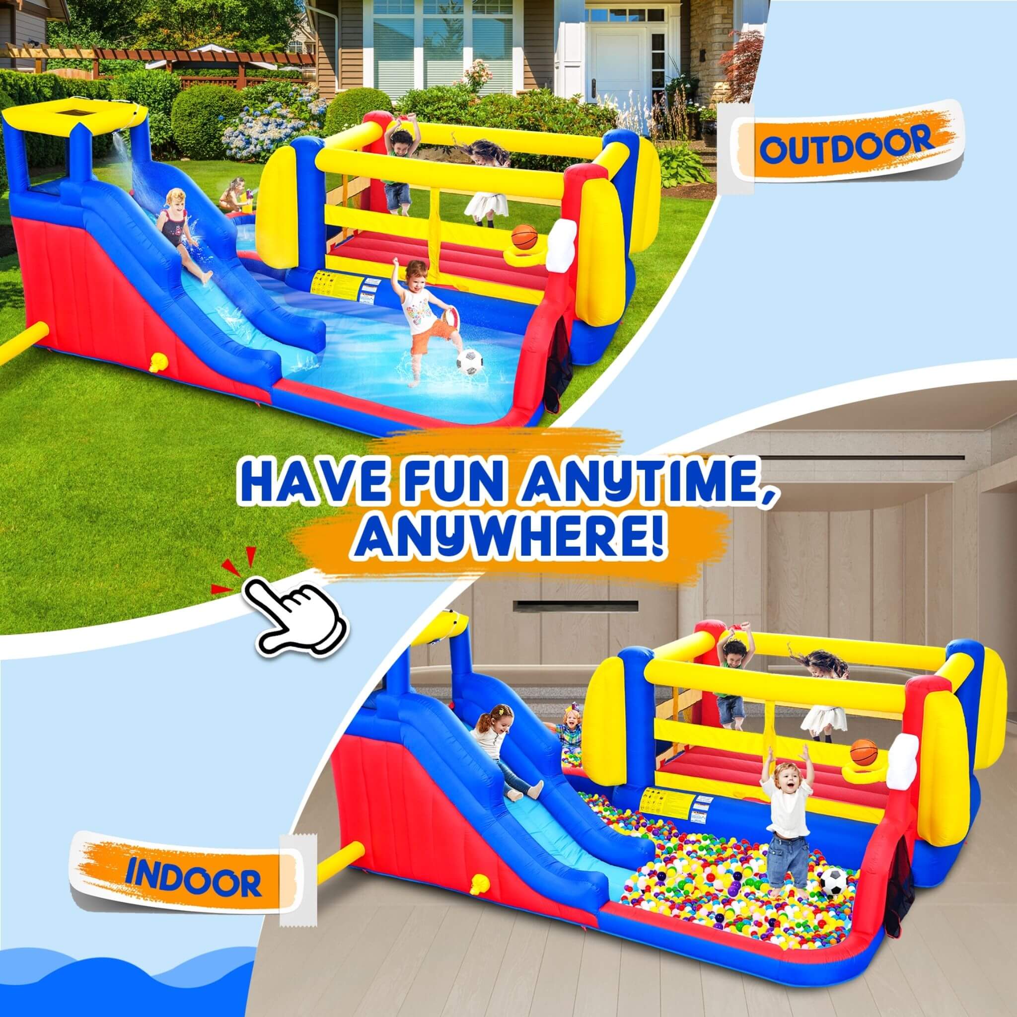 7-in-1 Inflatable Water Park with Slide, Pool, And Bounce House (SAK74216) – SAKSBY WHOLESALE, view 5