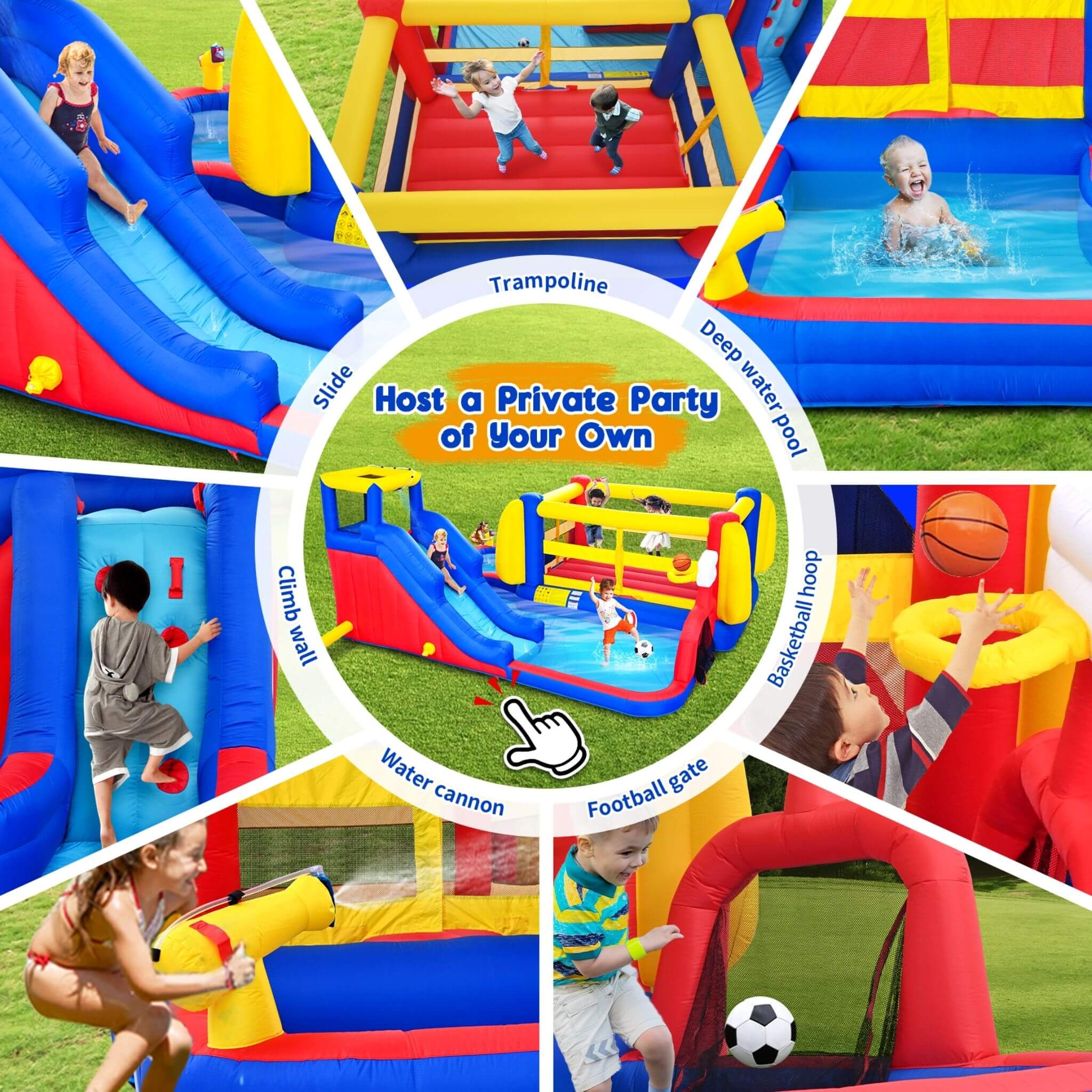 7-in-1 Inflatable Water Park with Slide, Pool, And Bounce House (SAK74216) – SAKSBY WHOLESALE, view 4