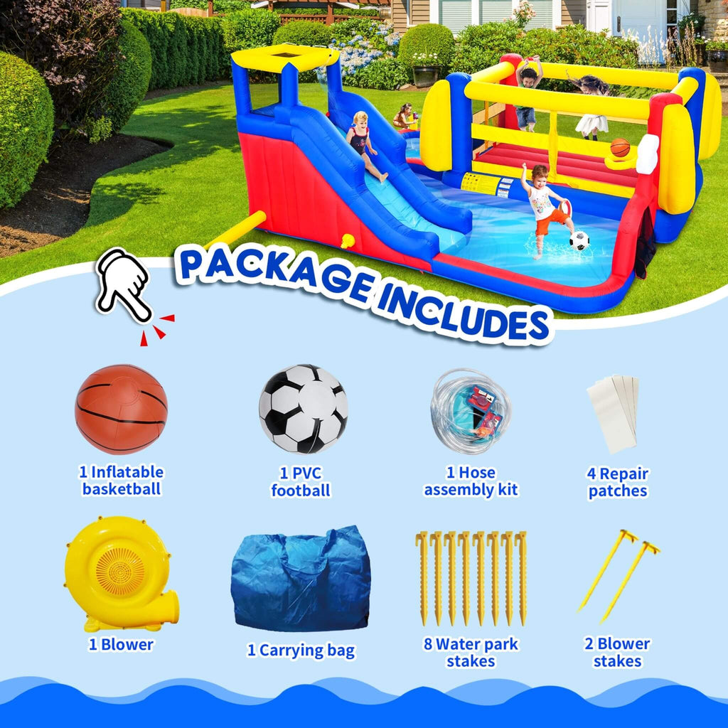 7-in-1 Inflatable Water Park with Slide, Pool, And Bounce House (SAK74216) – SAKSBY WHOLESALE, view 7