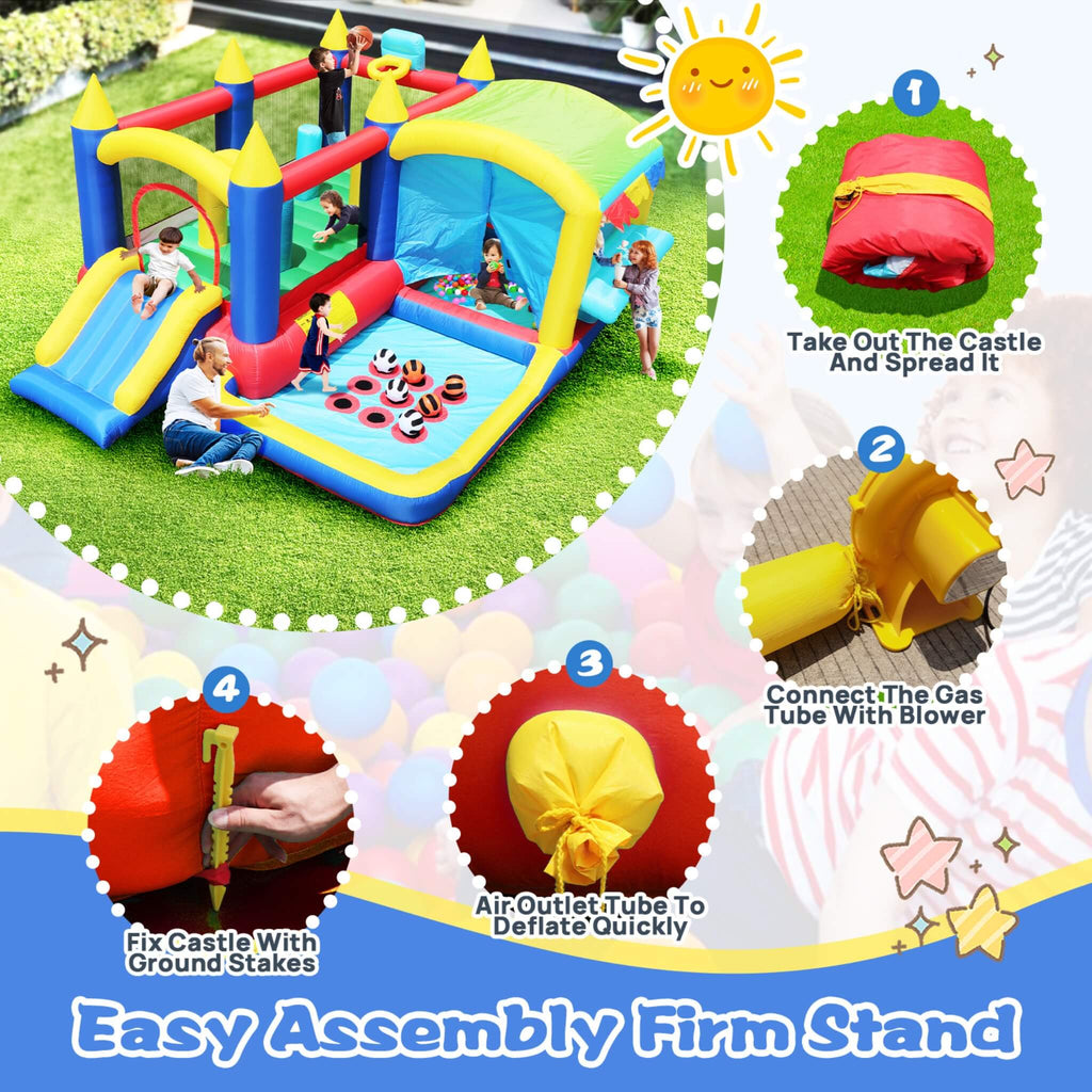 7-In-1 Inflatable Bounce House With Ball Pit, Obstacles And Bouncy Castle (SAK50823) – SAKSBY WHOLESALE, view 8