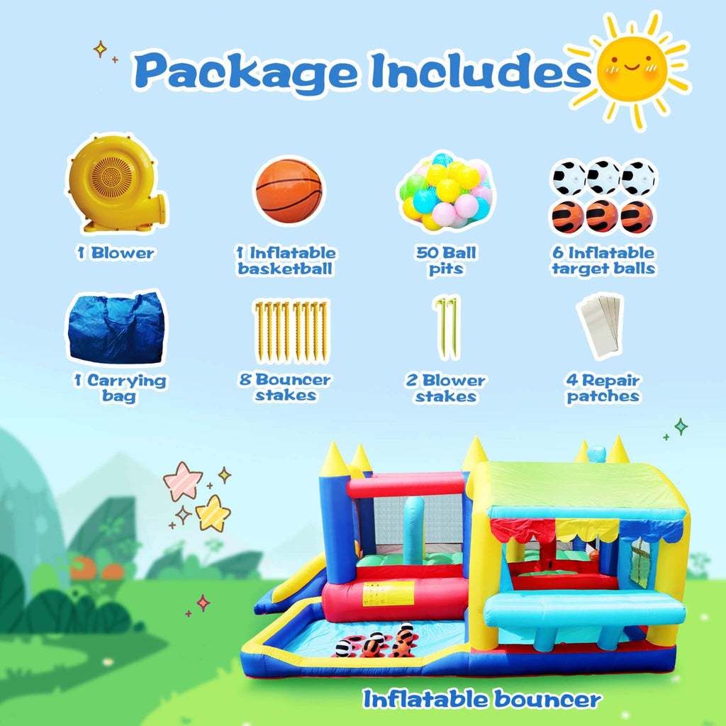 7-In-1 Inflatable Bounce House With Ball Pit, Obstacles And Bouncy Castle (SAK50823) – SAKSBY WHOLESALE, view 7