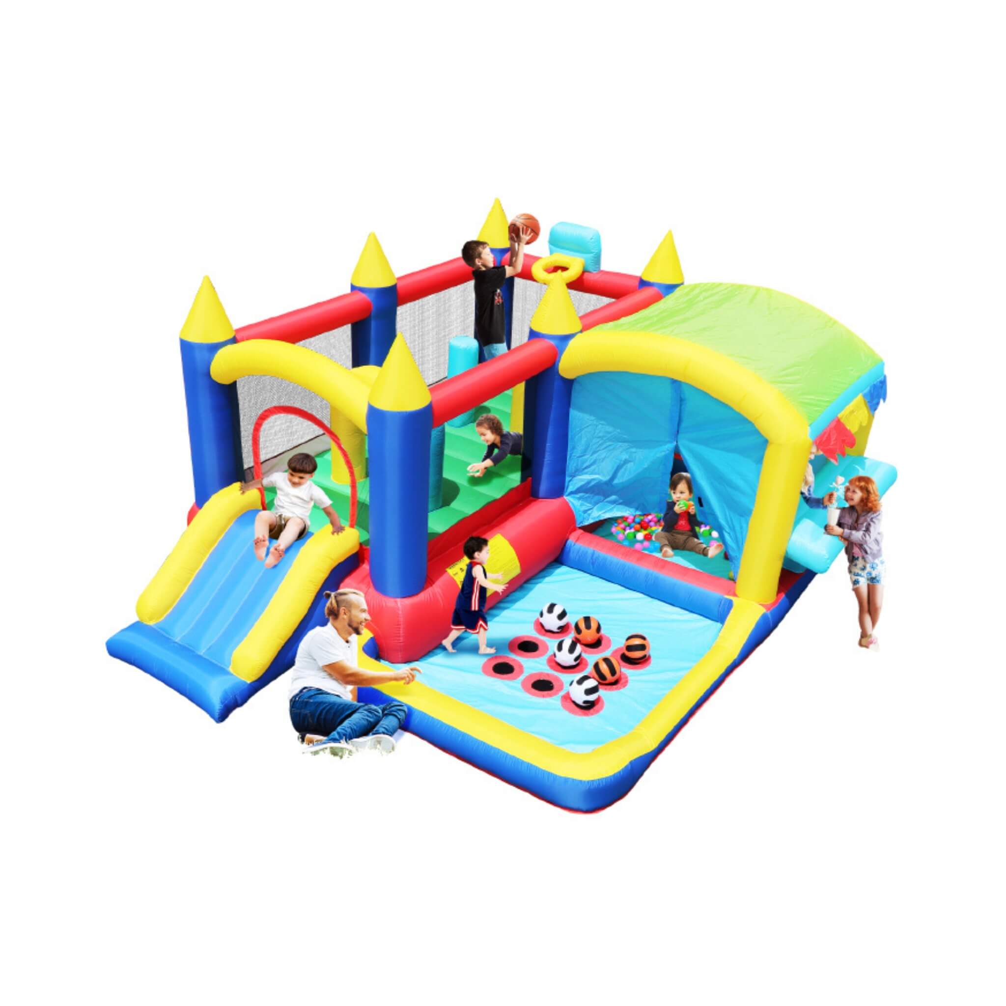 7-In-1 Inflatable Bounce House With Ball Pit, Obstacles And Bouncy Castle (SAK50823) – SAKSBY WHOLESALE, view 12