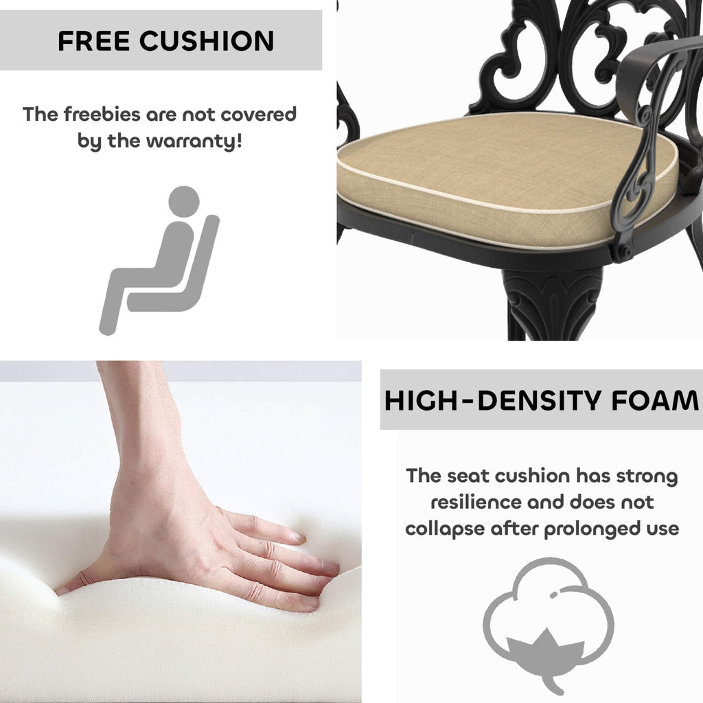 Alora 7-Piece Cast Aluminum Patio Furniture Set With Black Frame And Off-White Cushions (SAK12948) – SAKSBY WHOLESALE, view 1