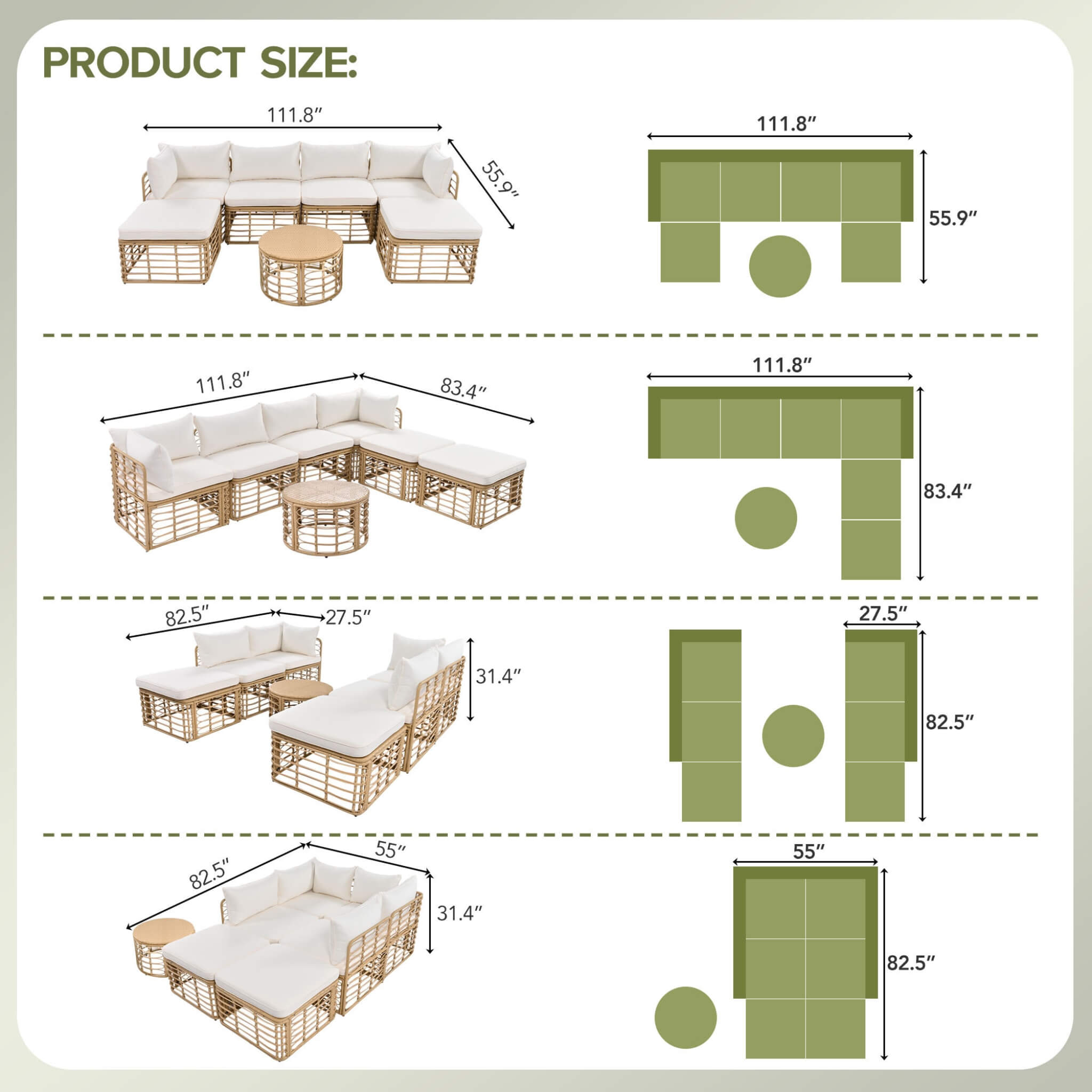Alora 7-Piece Outdoor All-Weather Rattan Patio Sofa Set With Cushions (SAK47230) – SAKSBY WHOLESALE, view 10