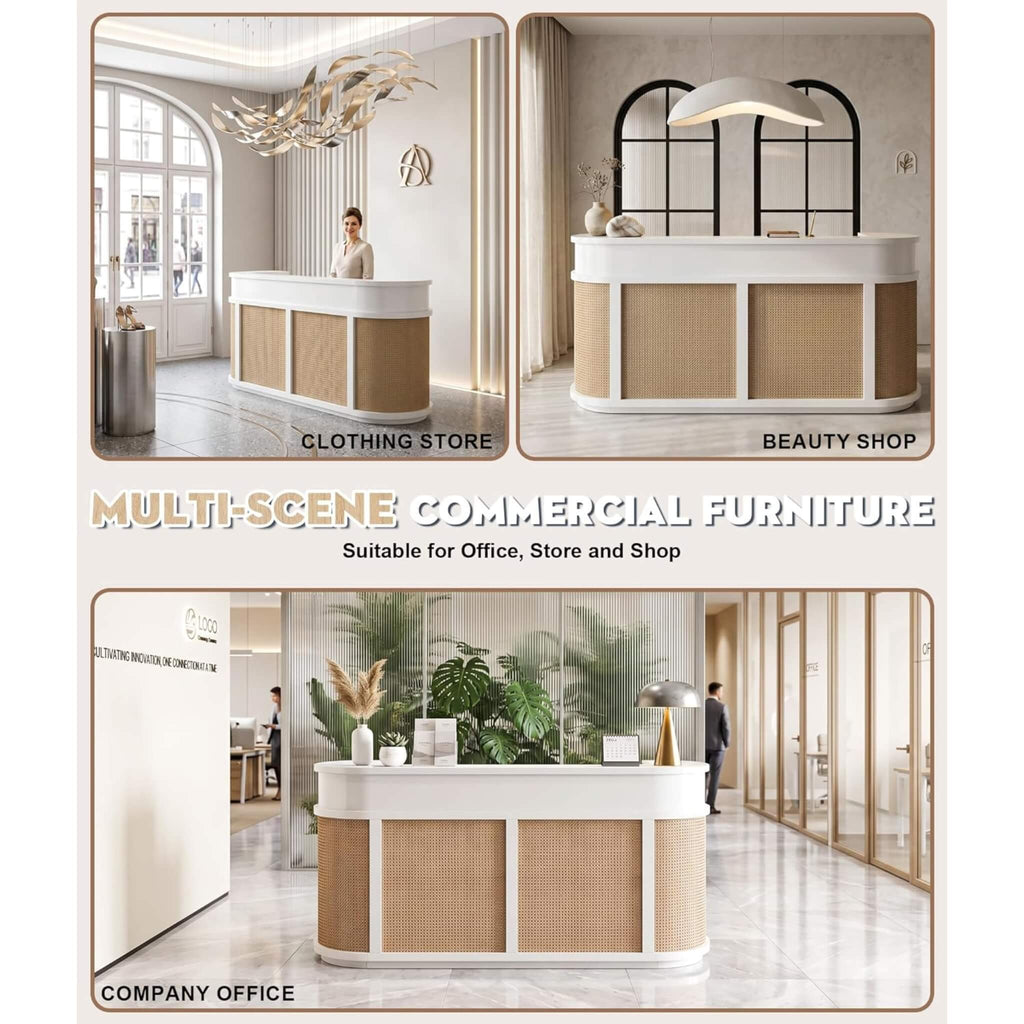 Velmor 70-Inch Modern Wooden Reception Desk With Lockable Drawers (SAK26148) – SAKSBY WHOLESALE, view 7