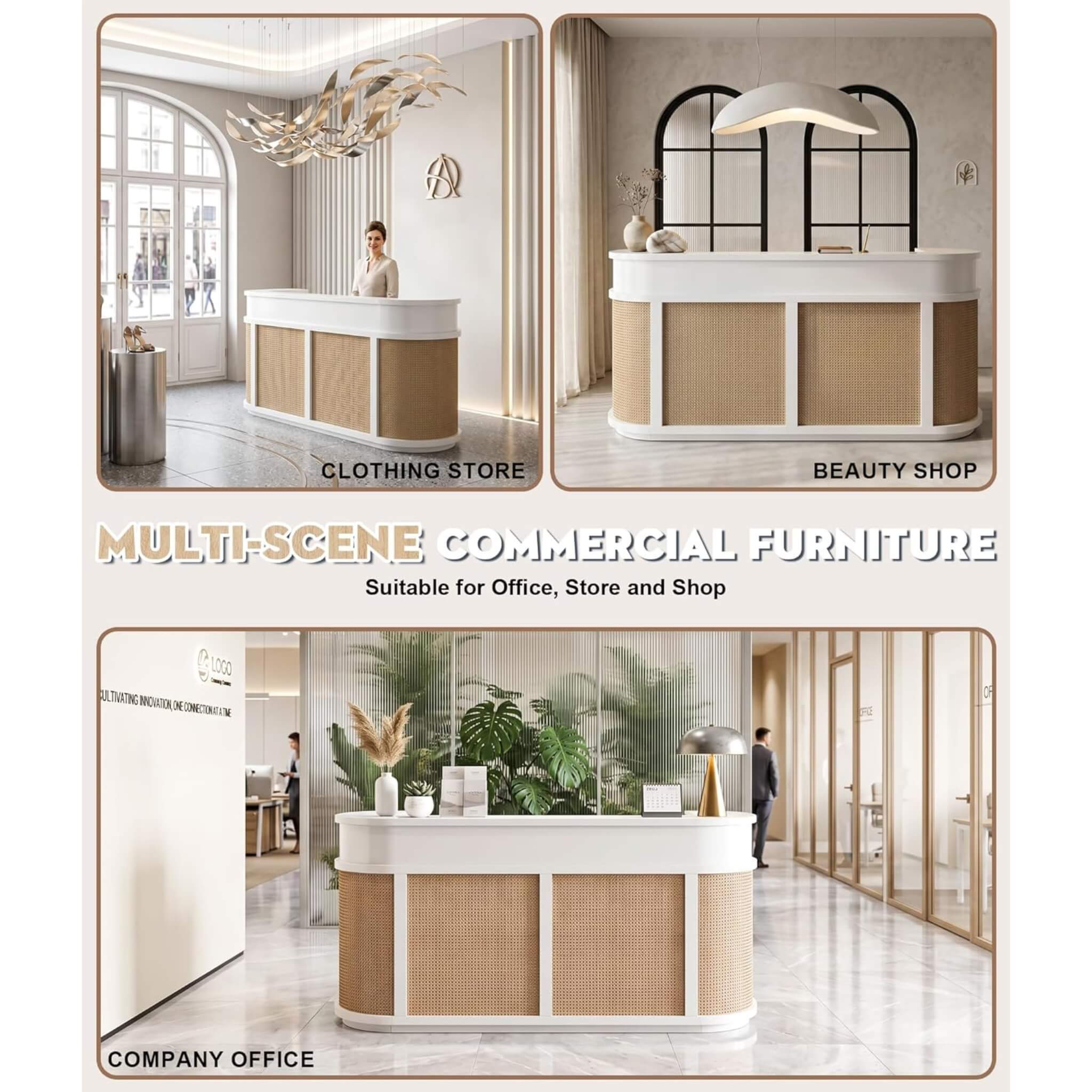 Velmor 70-Inch Modern Wooden Reception Desk With Lockable Drawers (SAK26148) – SAKSBY WHOLESALE, view 7