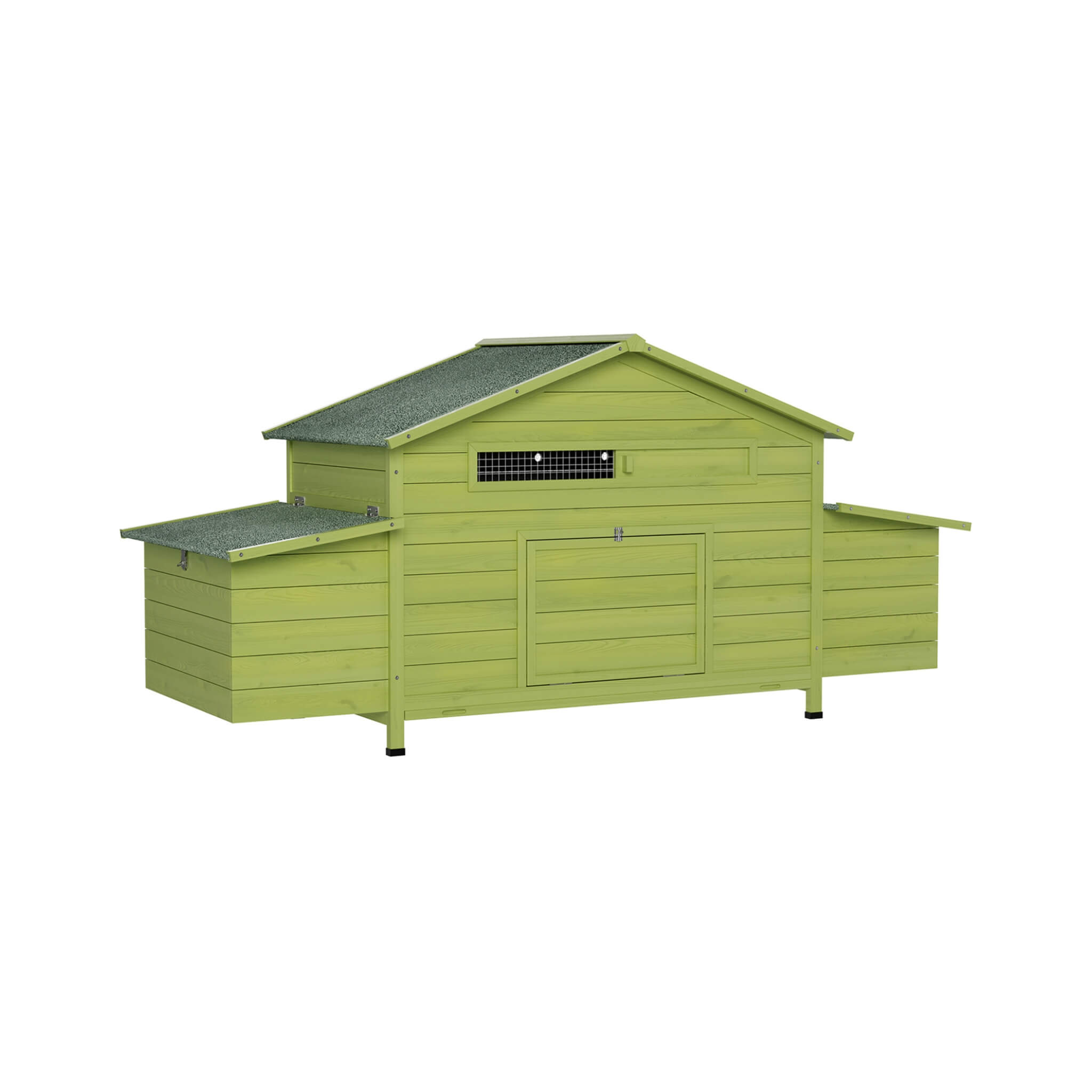 70-Inch Wooden Chicken Coop With Nesting Box, Perch, And Run Doors (SAK74619) – SAKSBY WHOLESALE, view 6