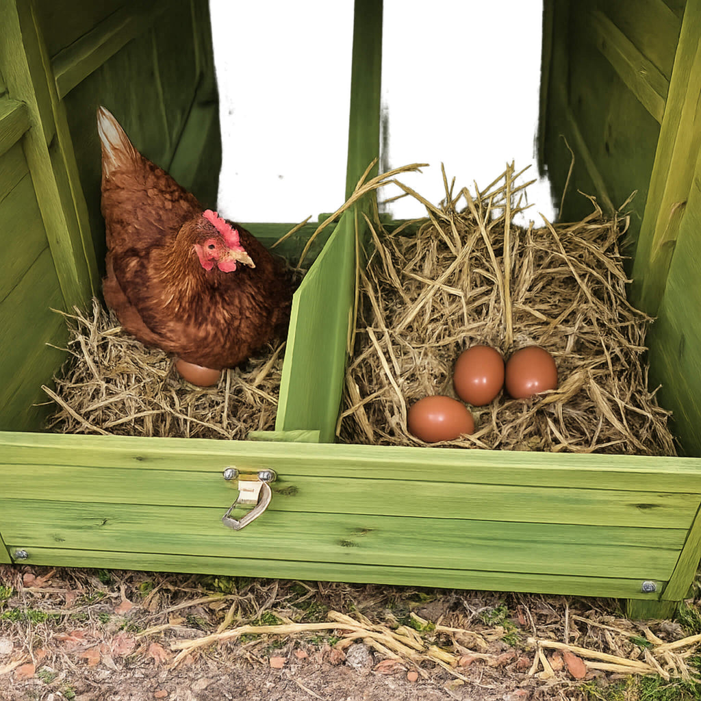 70-Inch Wooden Chicken Coop With Nesting Box, Perch, And Run Doors (SAK74619) – SAKSBY WHOLESALE, view 9