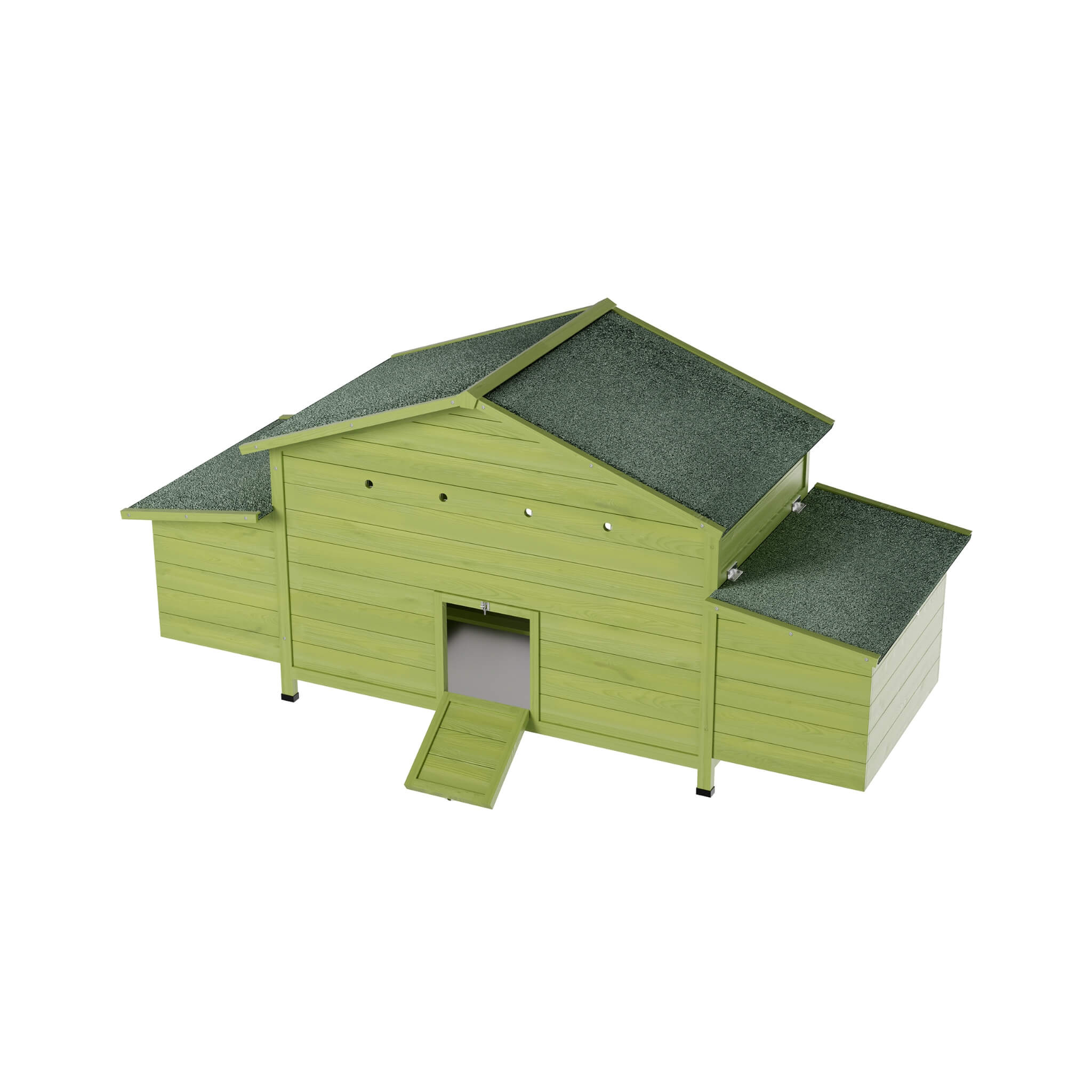 70-Inch Wooden Chicken Coop With Nesting Box, Perch, And Run Doors (SAK74619) – SAKSBY WHOLESALE, view 8
