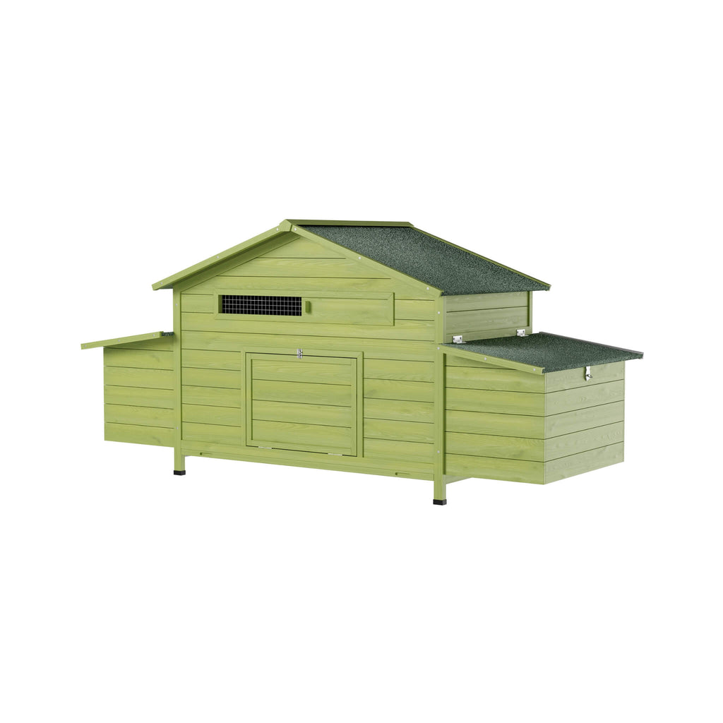 70-Inch Wooden Chicken Coop With Nesting Box, Perch, And Run Doors (SAK74619) – SAKSBY WHOLESALE, view 10