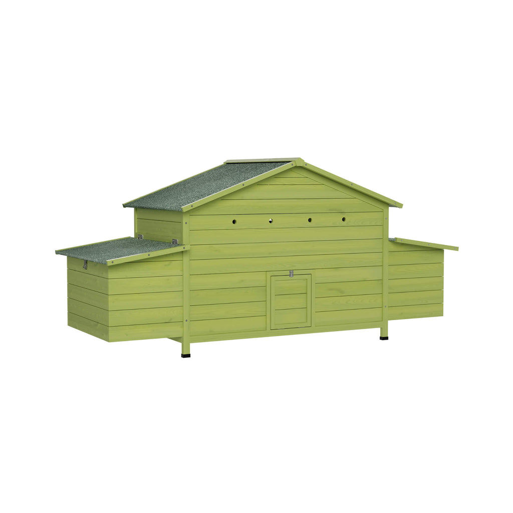 70-Inch Wooden Chicken Coop With Nesting Box, Perch, And Run Doors (SAK74619) – SAKSBY WHOLESALE, view 12