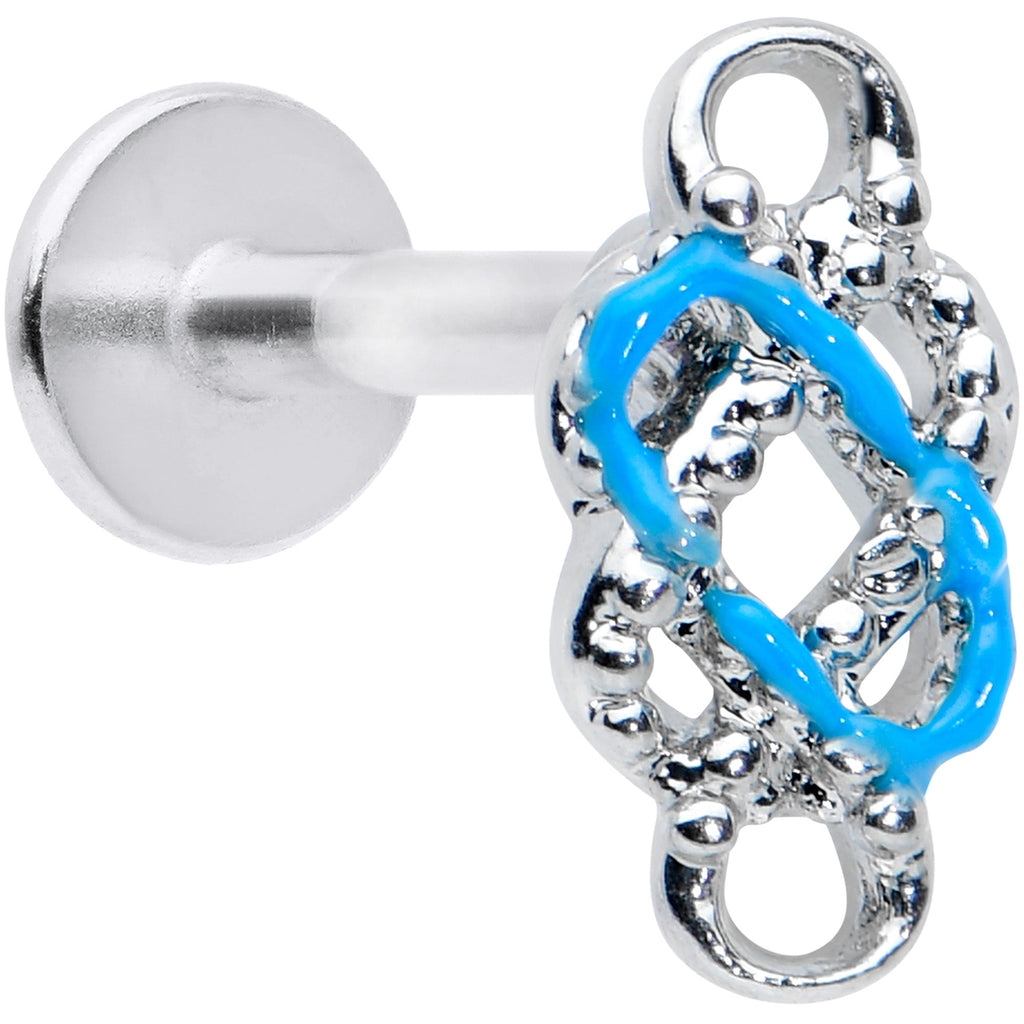 BodyCandy 16G 5/16 Celtic Knot Blue Labret Monroe Tragus — main product shot