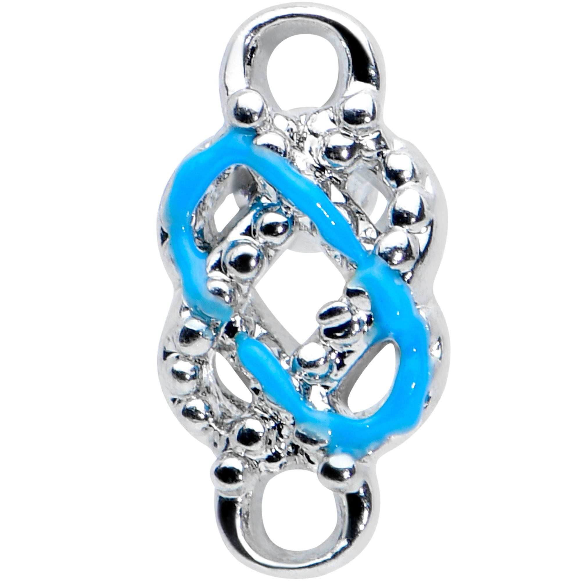 BodyCandy 16G 5/16 Celtic Knot Blue Labret Monroe Tragus — detail close-up