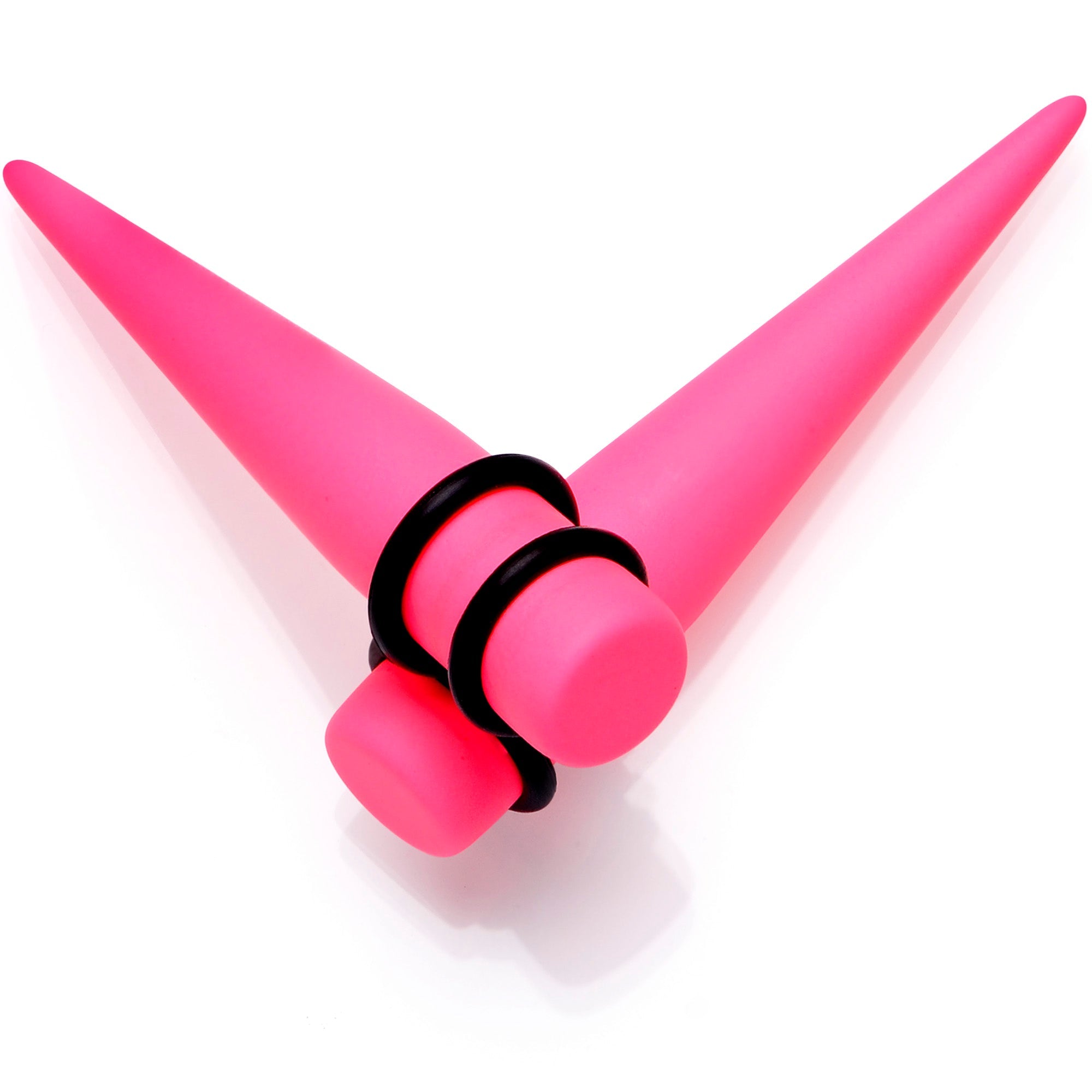 BodyCandy Pink Matte Acrylic Straight Taper Set 2G to 00G — feature highlight