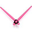BodyCandy Pink Matte Acrylic Straight Taper Set 2G to 00G — in-use photo