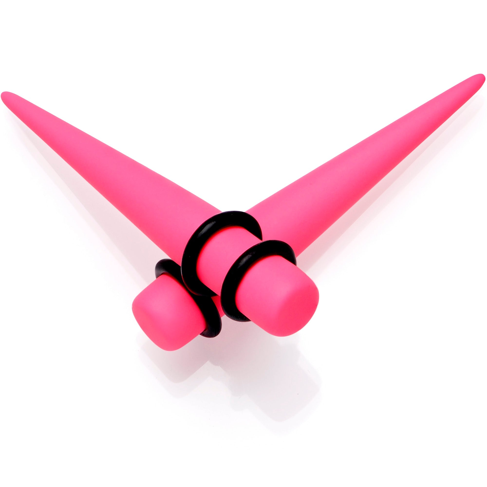 BodyCandy Pink Matte Acrylic Straight Taper Set 2G to 00G — main product shot