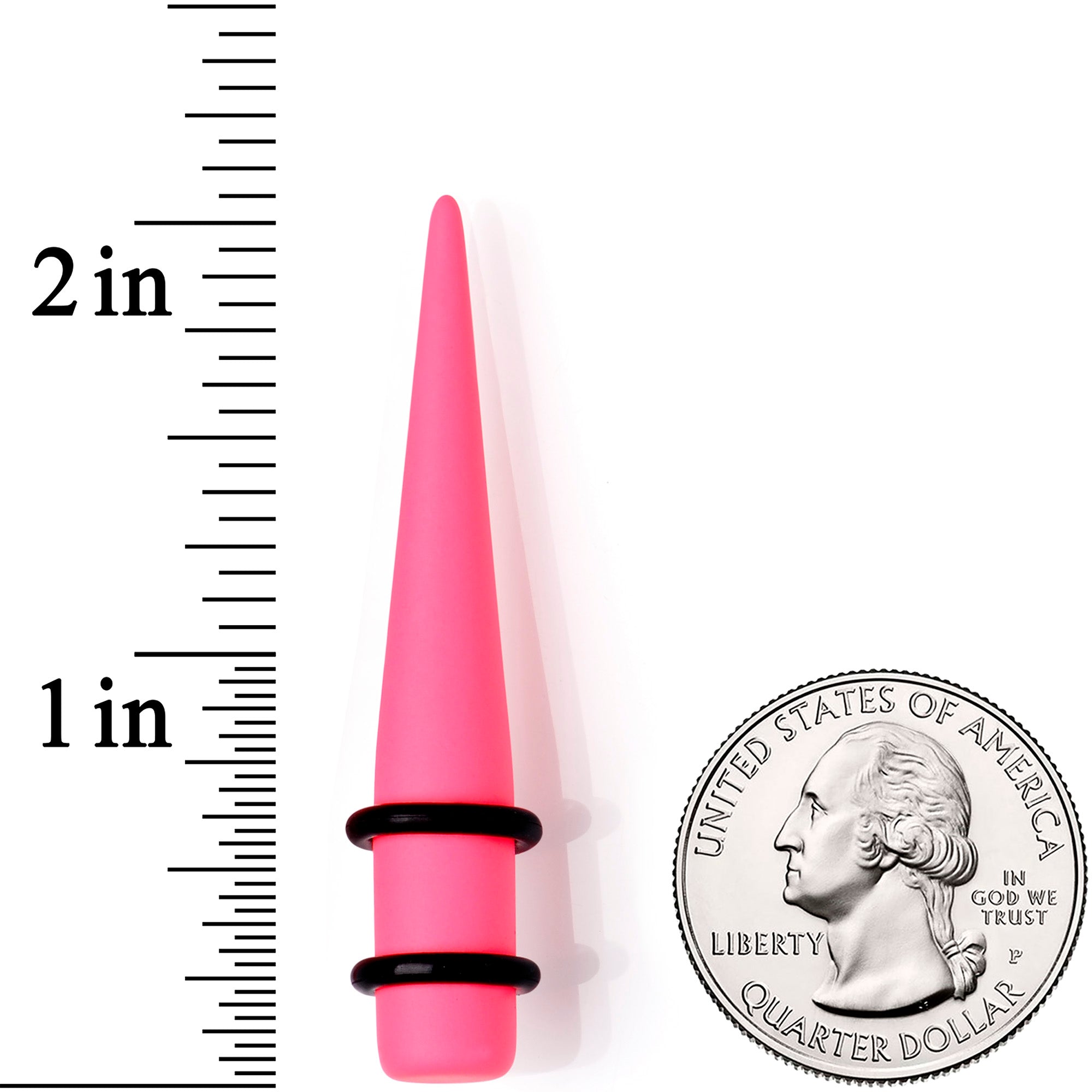 BodyCandy Pink Matte Acrylic Straight Taper Set 2G to 00G — side view