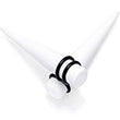 BodyCandy White Matte Acrylic Straight Taper Set 2G to 00G — back view