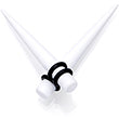 BodyCandy White Matte Acrylic Straight Taper Set 2G to 00G — fabric or material detail